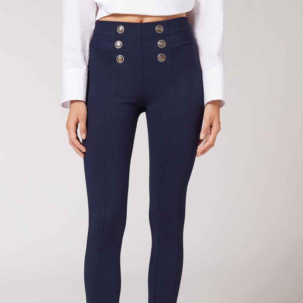 Calzedonia Skinny Shaping Leggings Navy Size S - Picture 2 of 6